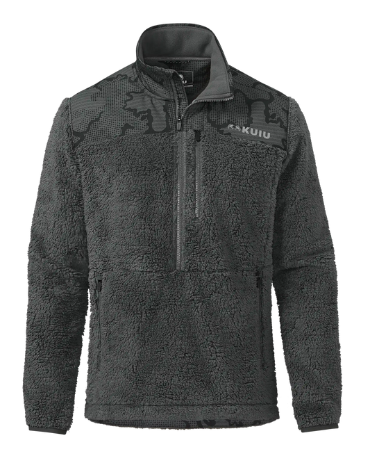 Sherpa Fleece Zip Pullover | Gunmetal Tonal
